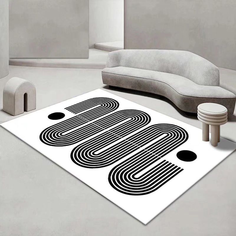 Orange Modern Rug Polyester Color Piece Rug Stain Resistant Rug for Living Room