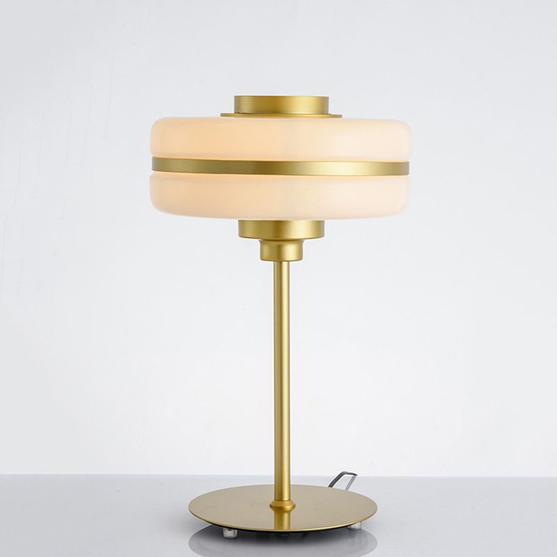 Cylindre d'or / balle / balle effilée de la lampe de nuit à un seul bulbe