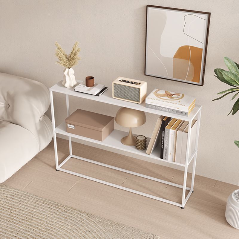 Horizontal Metal Bookshelf Modern Open Back Bookcase with Shelves