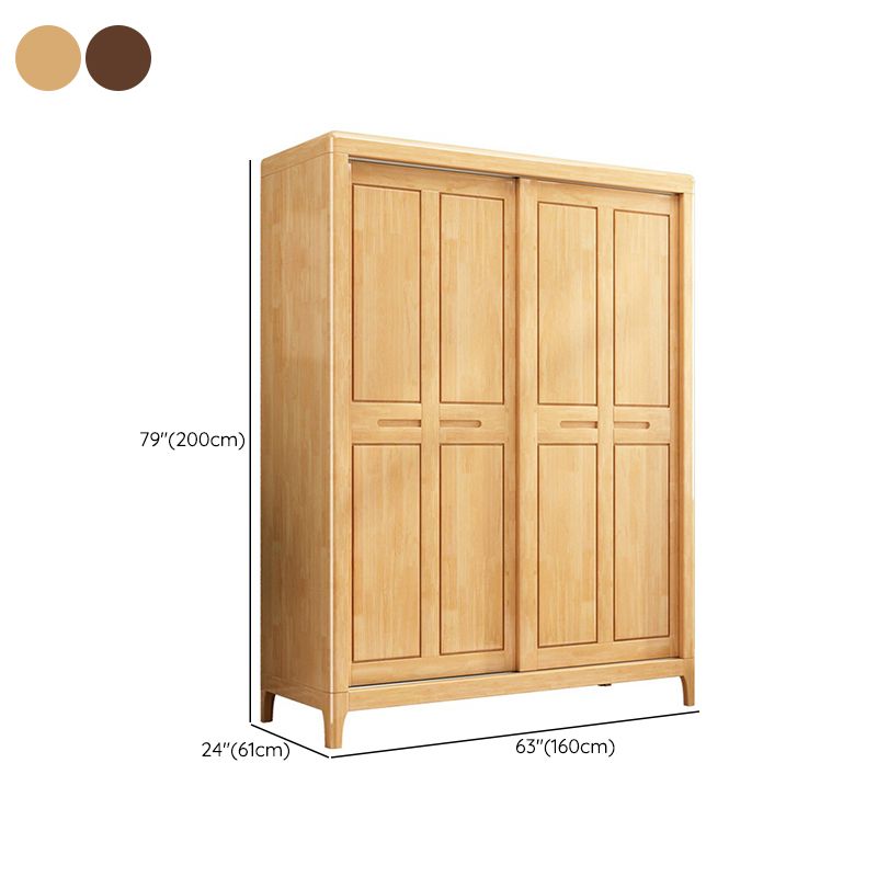 Traditional Solid Wood Wardrobe Freestanding Wardrobe with Self Close Drawers and Doors