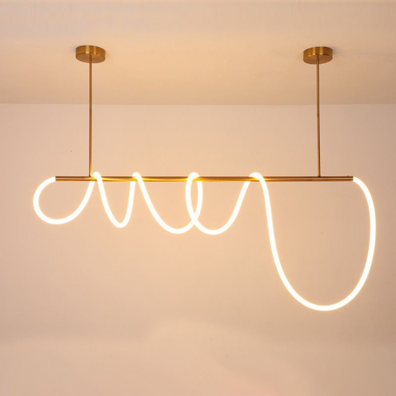 Linear Island Lighting Metal Contemporary Simplicity Pendant Lighting Fixtures for Restaurant