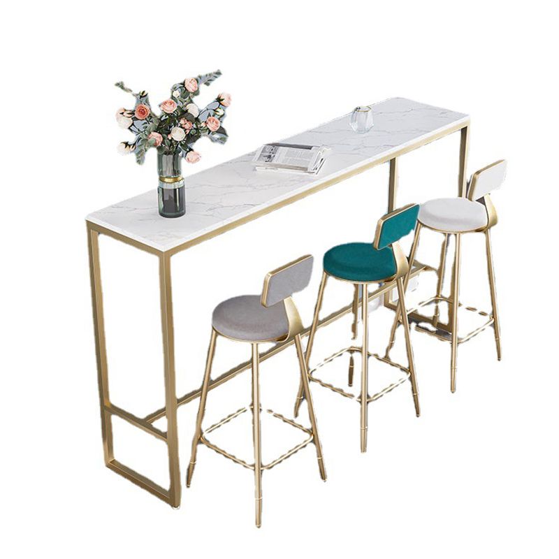 Modern Footrest Bistro Bar Table Rectangle Trestle Bar Table for Dining Room