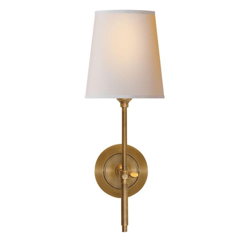 Traditional 1 Light Wall Light, Wallchiere Design with Empire Shaped Textile Shade
