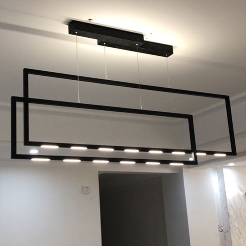 Moderne stijl lineaire eilandverlichting armaturen metaal 6-lichte eiland hanglampen