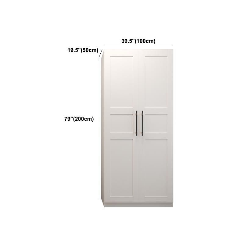 White Wardrobe Cabinet Engineered Wood Wardrobe Armoire for Home