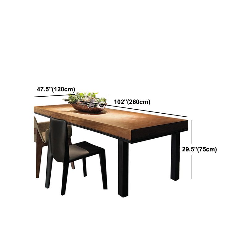 Solid Wood Dining Table Contemporary Rectangle Dining Table with 4 Legs