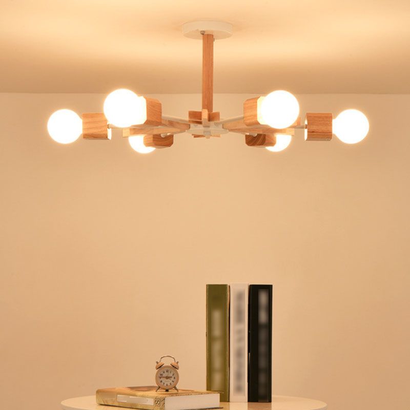 Creative Simplicity Wooden Pendant Lights for Drawing Room Coffee Shop