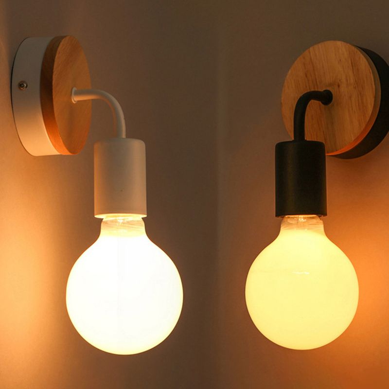 Moderne nackte Zwiebelwandhalterung Holzwandmontage Beleuchtung für Badezimmer