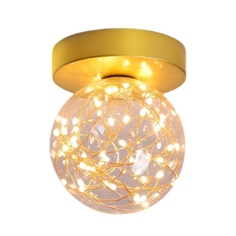 Modernism Flush Mount Ceiling Light Glass Flush Light for Corridor