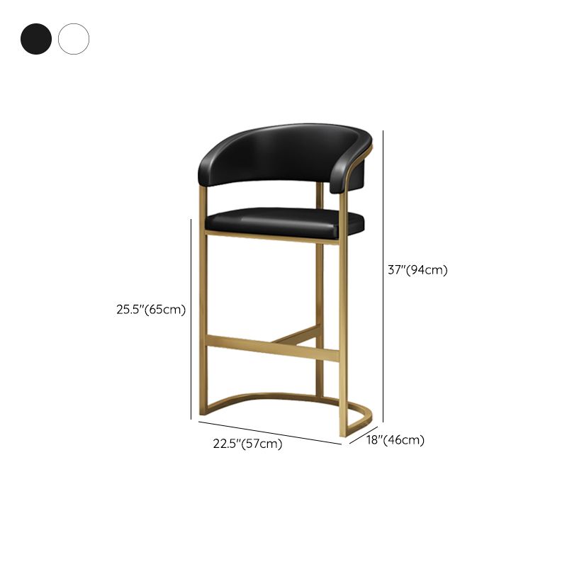 Glam Style Leather Bar Stool Backrest Counter Stool for Bristol