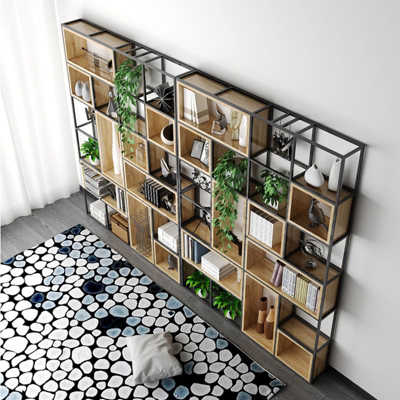 Natural Standard Bookcase Industrial Wooden Open Back Bookshelf