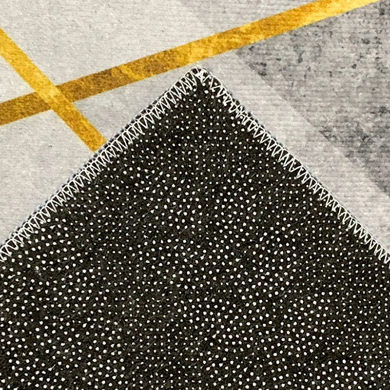 Grey Modern Rug Color Block Polyester Area Rug Stain Resistant Area Carpet for Drawinng Room