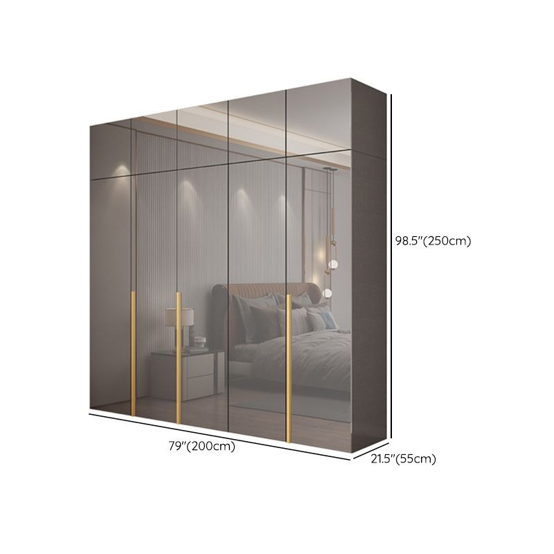 Engineered Wood Wardrobe Closet with Shelves Modern Wardrobe Cabinet for Home