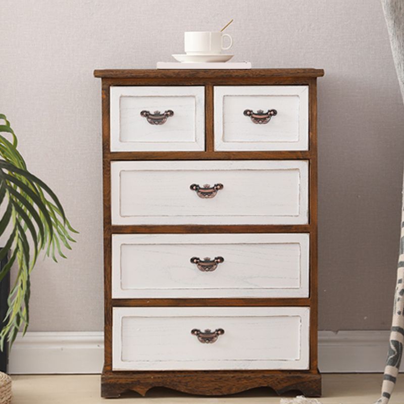 Nautical Bedroom Vertical Storage Chest Wooden Chest with Drawers