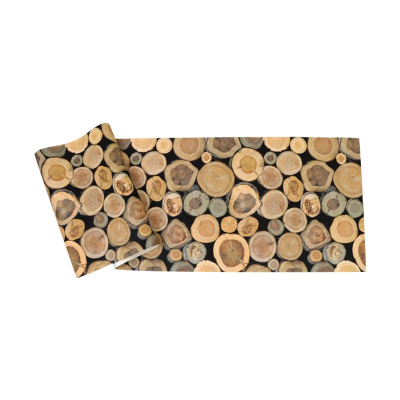Wooden Log Wallpaper Roll for Coffee Shop Decoration, Natural Color, 33-foot x 20.5-inch