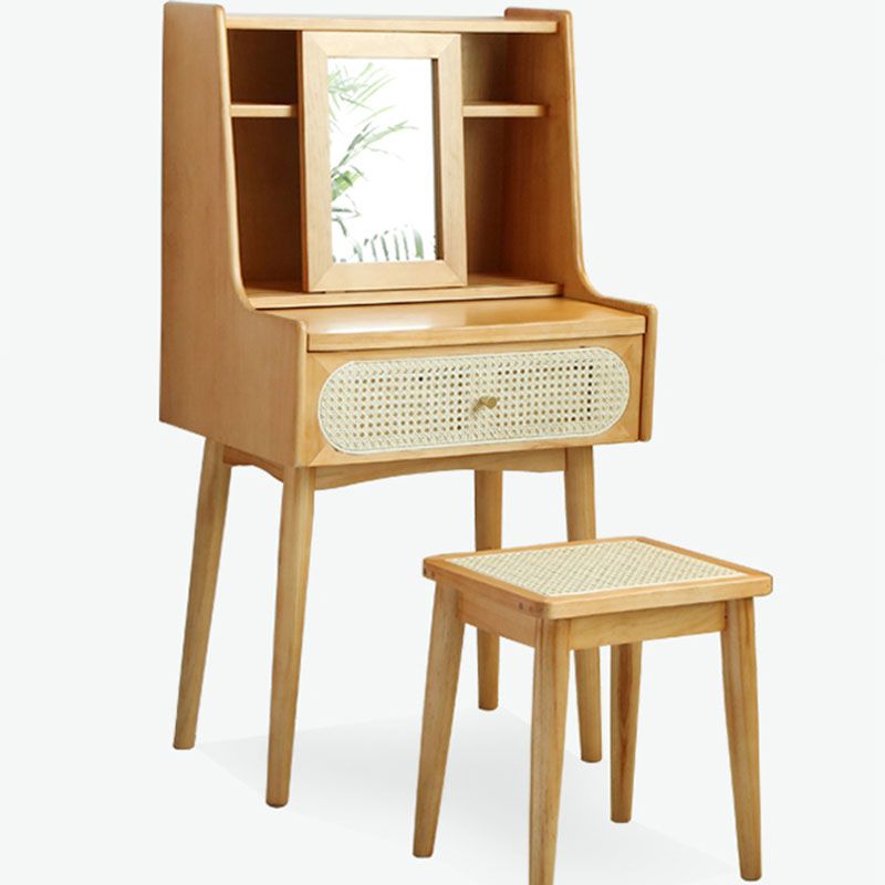 Scandinavian Bedroom 1 Drawers Solid Wood Removable Make-up Vanity