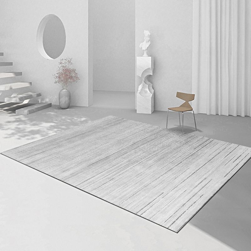 Alfombra de la línea de poliéster moderna gris alfombra de la línea de respaldo sin deslizamiento para sala de estar para sala de estar