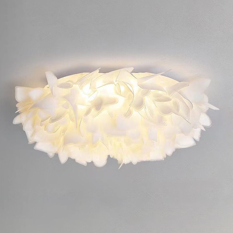 Modern Ceiling Lamp Creative LED Flush Mount Light Fixture with Plastic Shade for Bedroom