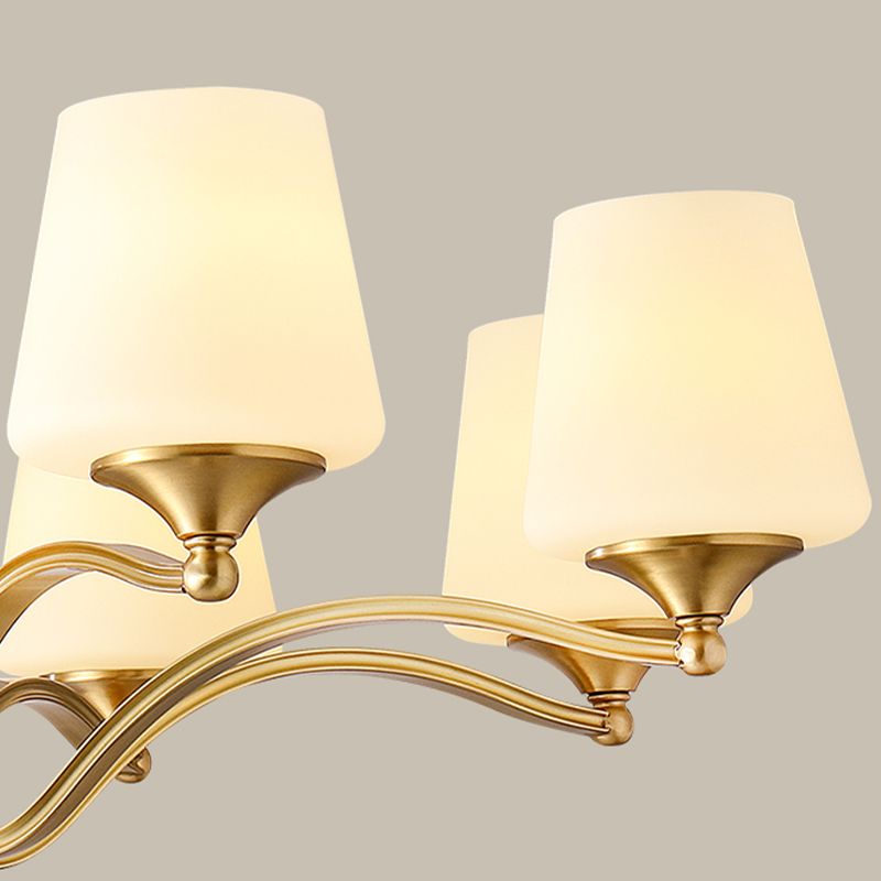 Bell Chandelier Lighting Fixtures Traditional Multi-Head Suspension Light with Clear Crystal