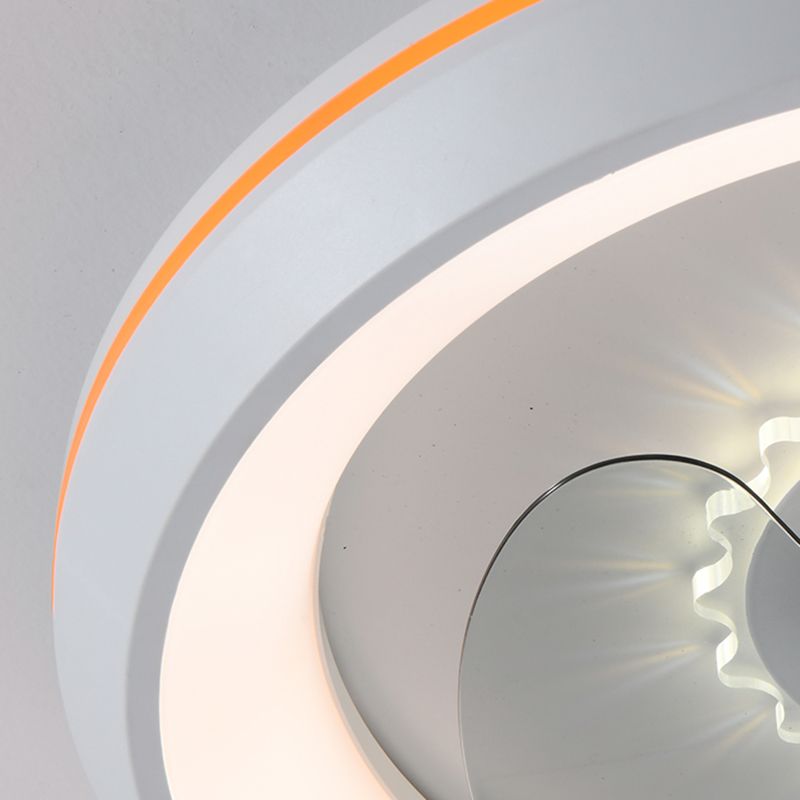 Moderne minimalistische LED -Deckenventilatoren Aluminium kreisförmige Deckenleuchte mit Acrylschatten