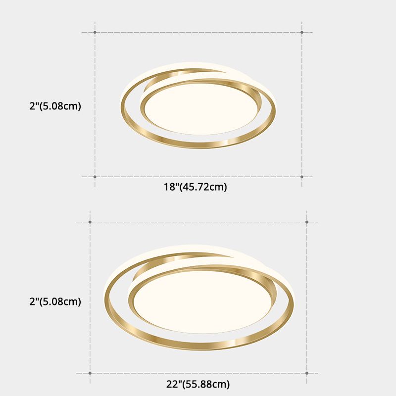 Round 1-Light LED Flush Light New Modern Acrylic Flush Mount Ceiling Light Fixtures for Bedroom