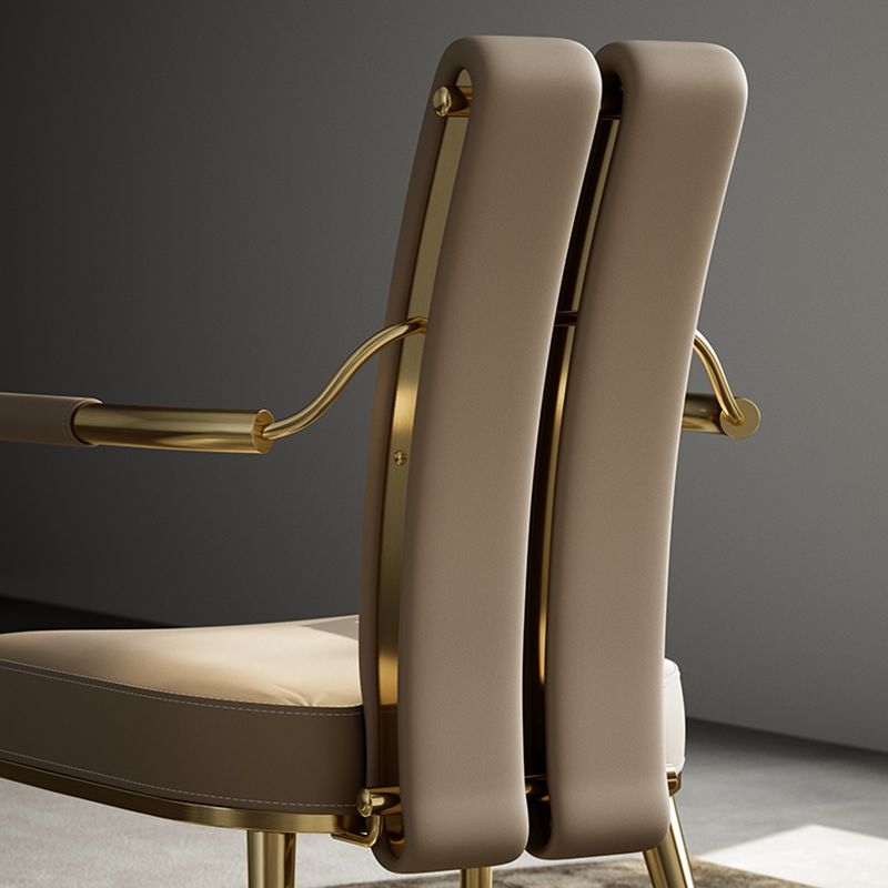 Modern Style Arm Chair Open Back Metal Dining Accent Chair for Home