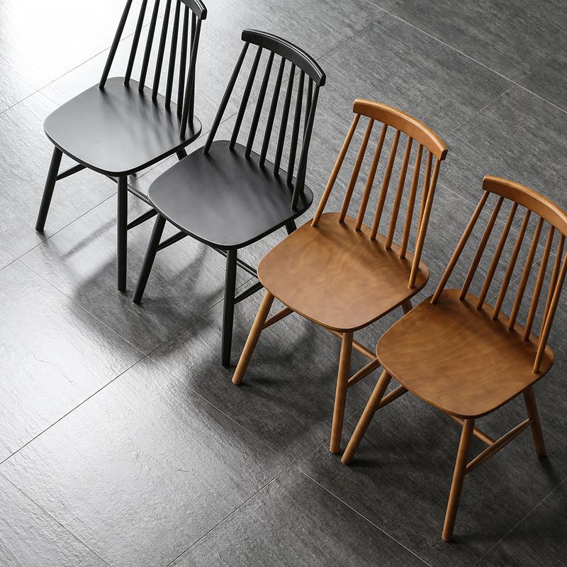 Dining Room Armless Dining Chair Home Slat Back Solid Wood Chair