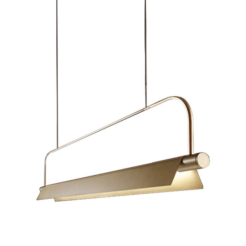 Single Modernism Golden Ceiling Light Metallic Kitchen Island Lighting for Foyer