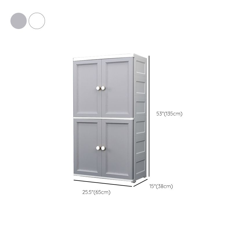 Matte Finish Plastic Storage Cabinet Modern Hinged Door Cabinet