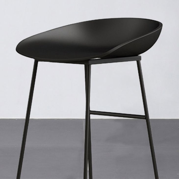 Modern Armless Backrest Counter Stool Iron Bar Stool with Acrylic Seat for Milk Tea Shop