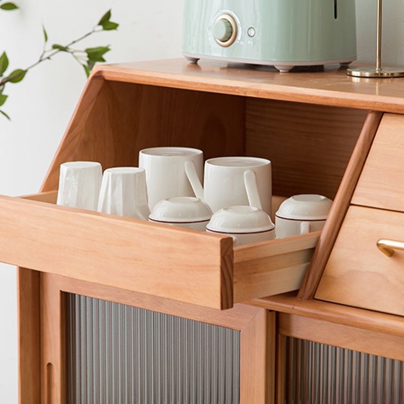 Modern Dining Buffet Sliding Doors Drawer and 2-Door Buffet Sideboard,17" W X 39" H