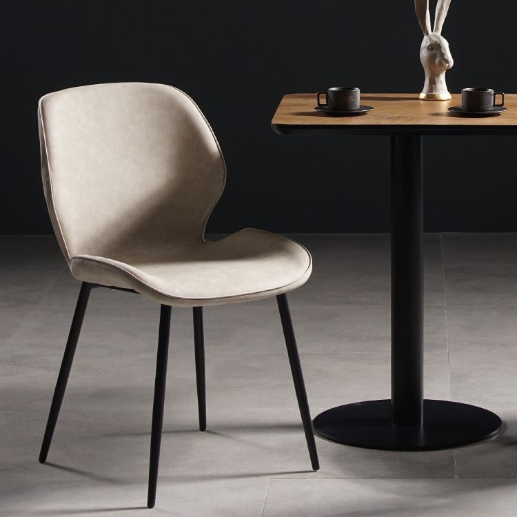 Comedor Silla de comedor industrial Wingback Sillas laterales sin brazos de metal