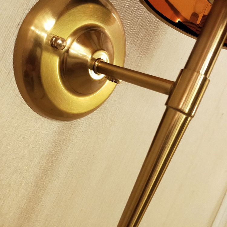 American Messing Wandlauchzylinderwandleuchte mit natürlicher Sackleinen für Wohnzimmer