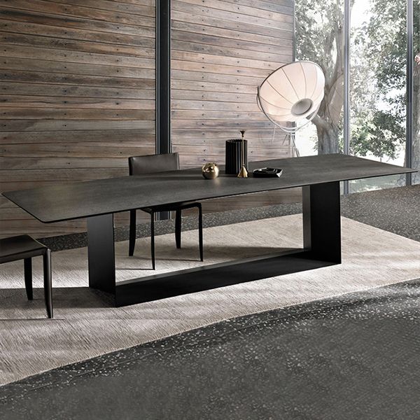 Metal Traditional Luxury Rectangle Table Sintered Stone Dining Table for Home