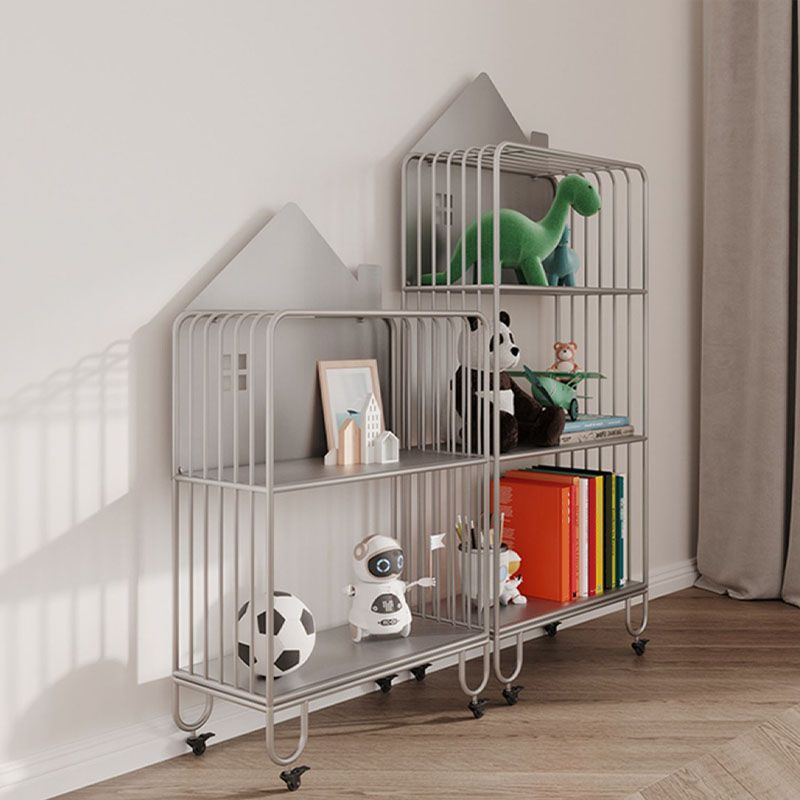 Modern Metal Bookshelf Standard Open Shelf Bookcase in Burnish