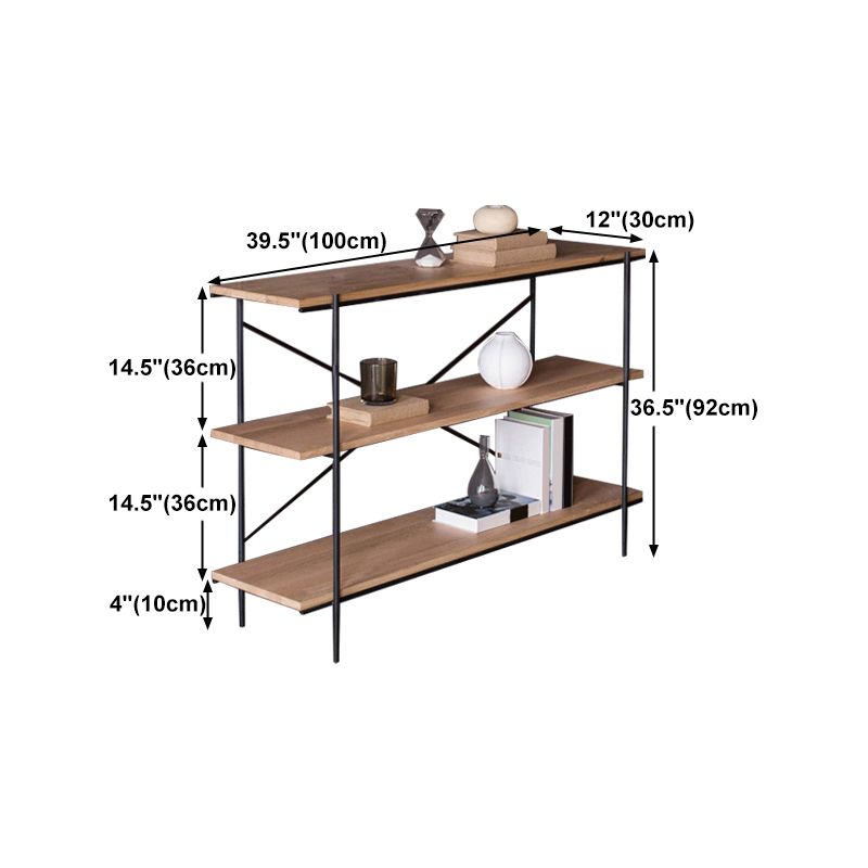 Modern Bookshelf Solid Wood Bookcase With Rectangular Shelves