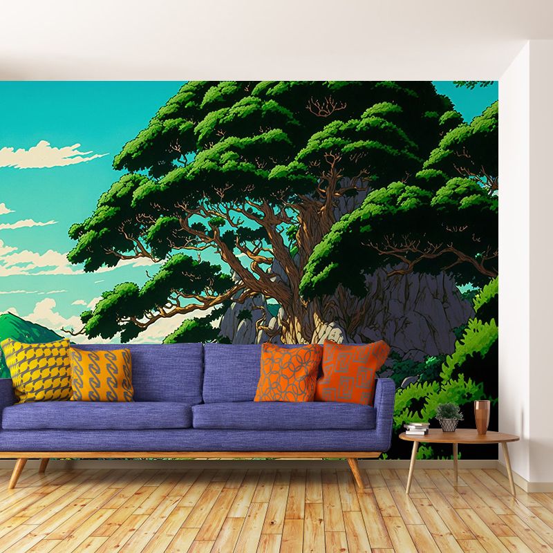Illustration Pattern Mildew Horizontalt Wall Mural for Living Room