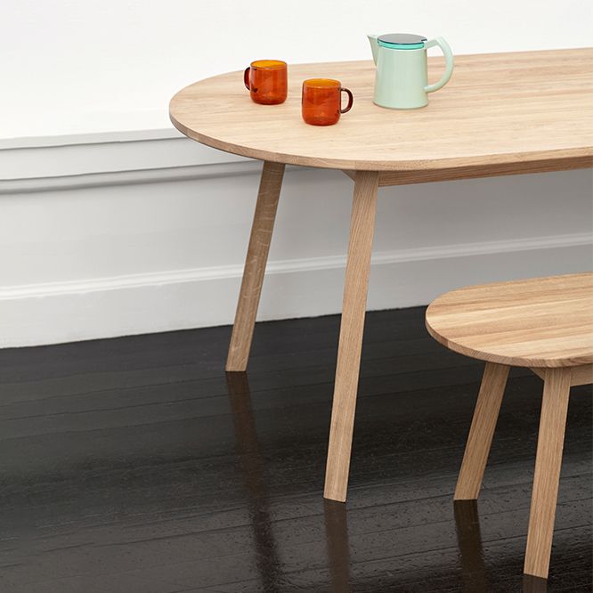 Mesa de madera moderna para mesa de comedor ovalado de restaurante con 4 patas