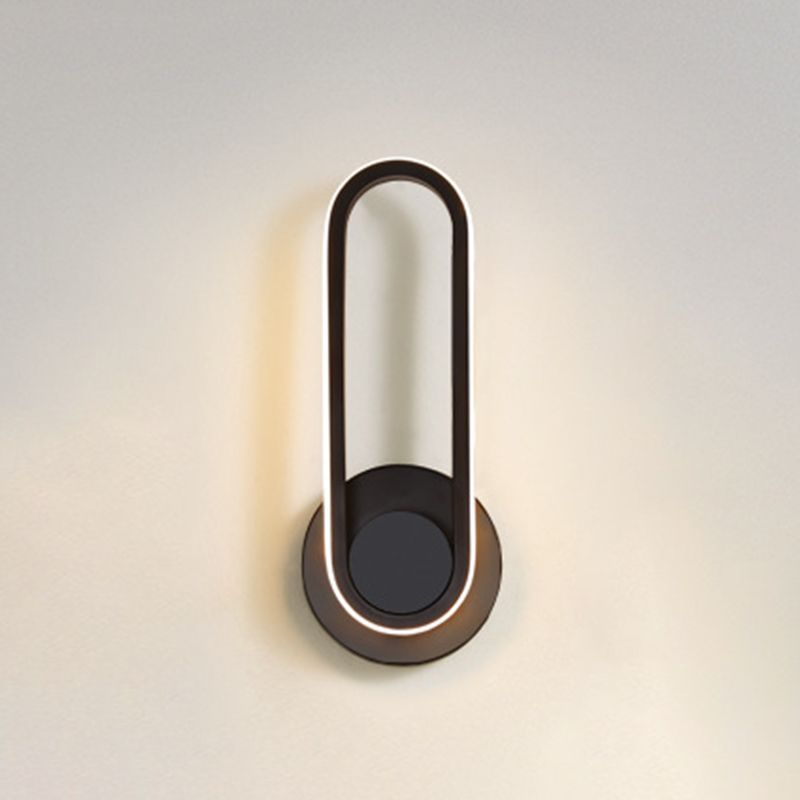 1-Light Oval Wall Mount Light Modern Style Metal Wall Lighting Ideas