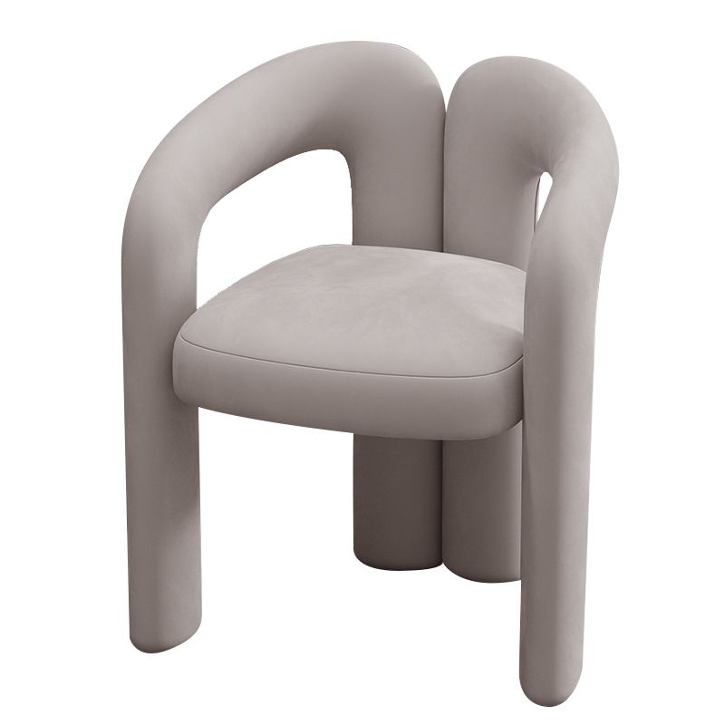 Matte Finish Open Dining Chair Designer Style Home Velvet Arm Chair