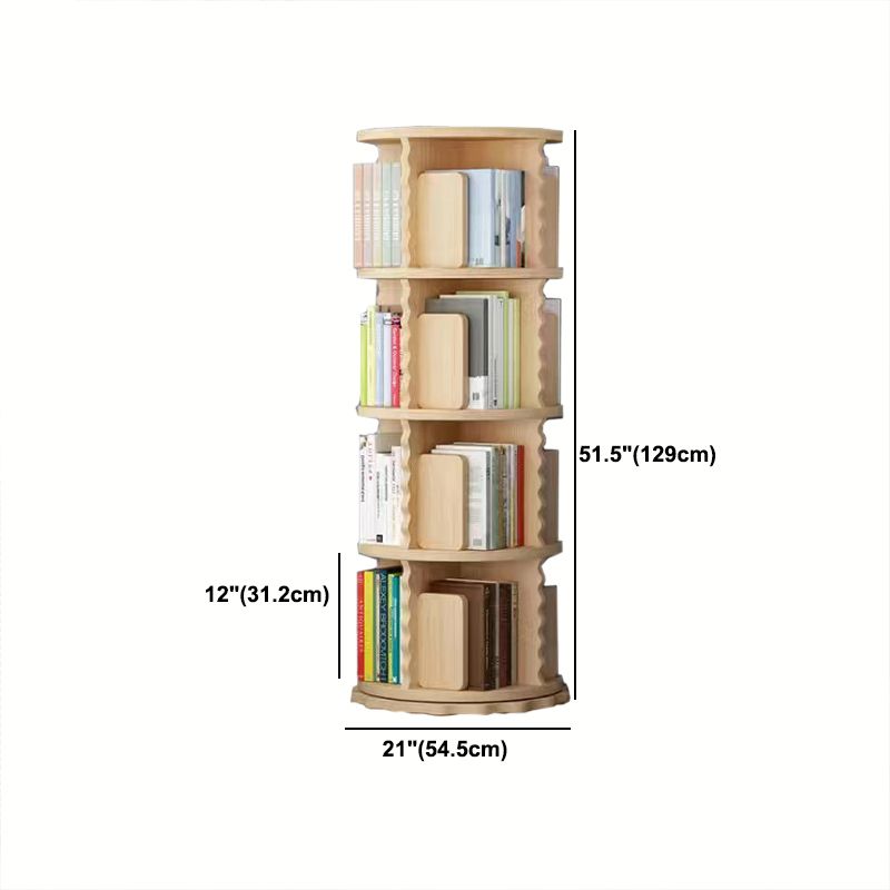 Wooden Rotatable Geometric Bookshelf Modern Home Closed Back Bookcase