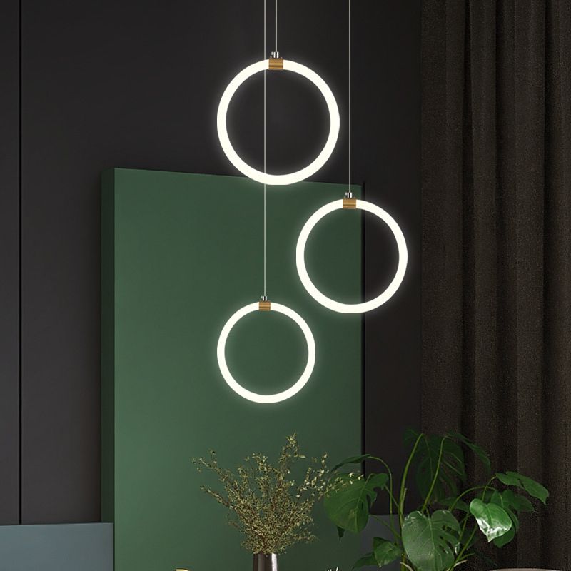 Gouden ronde vorm hanglamp moderne minimalistische ledhanglamp voor woonkamer