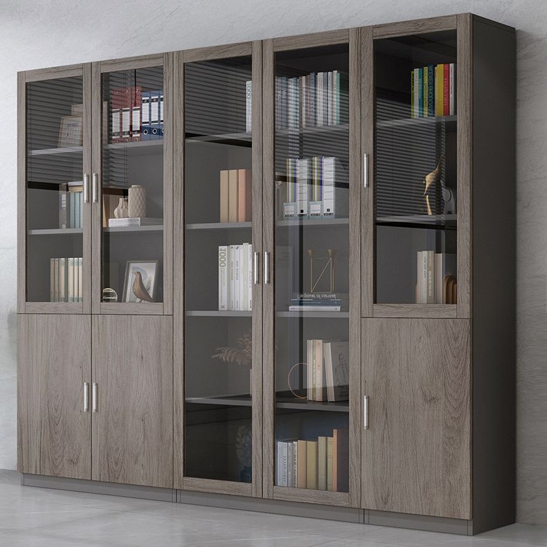 Contemporary Bookcase Closed Back Engineered Wood Vertical Shelf Bookcase
