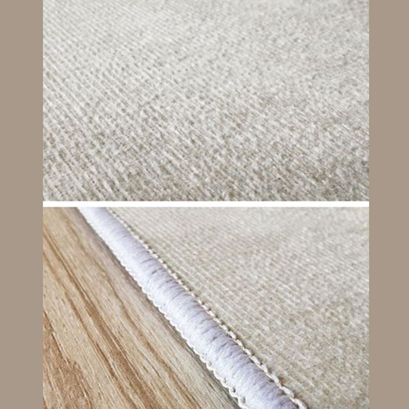 Gray Simplicity Indoor Carpet Polyester Solid Color Carpet Washable Rug for Home Decoration