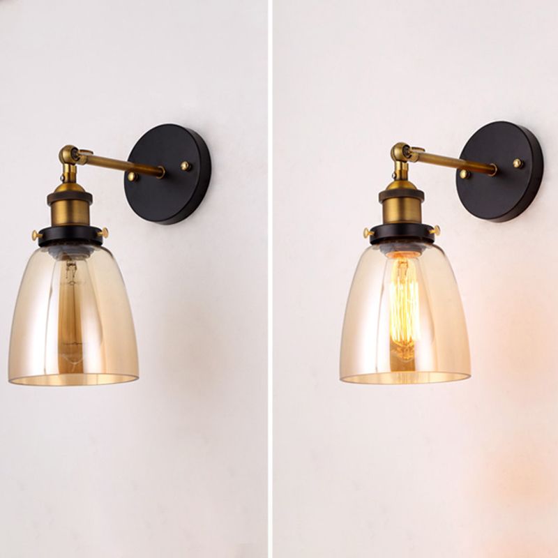 Armed  Wall Light Sconce Modern Minimalist Style Glass  1 Light Sconces