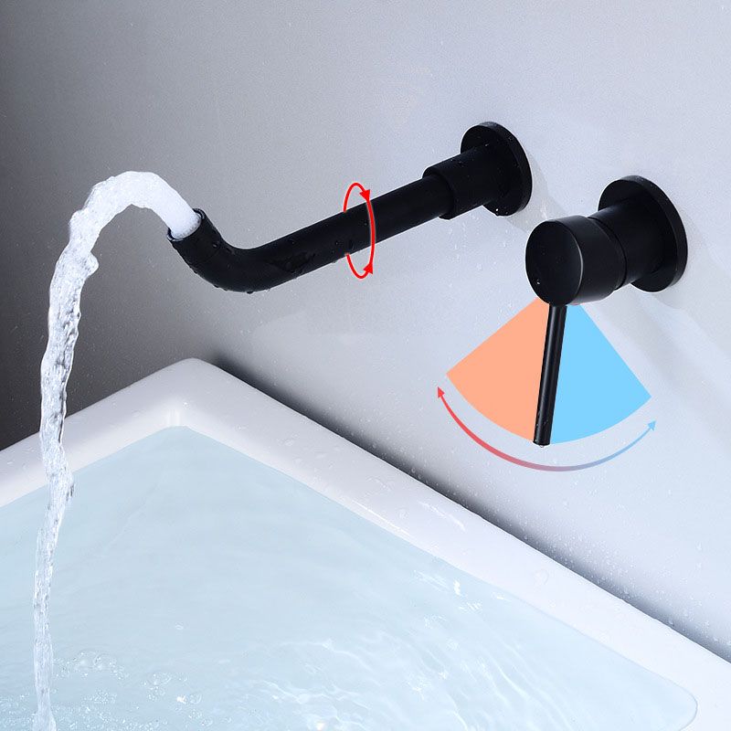 Wall Mounted Metal Tub Filler One Handle Rotatable Tub Faucet Trim