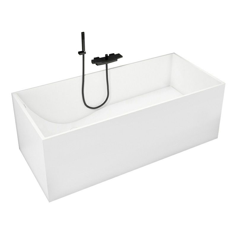 Soaking Rectangular Bathtub Antique Finish Back to Wall Bath Tub