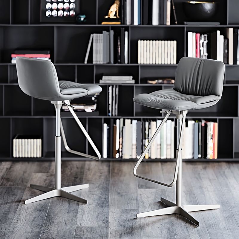 Industrial Style Rotatable Bar Stool Leather Counter Bar Stool for Home