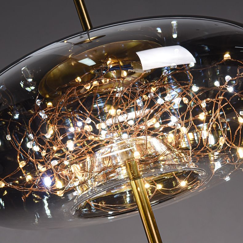 Geometric Shape Glass Hanging Light Modern Style 1 Light Hanging Light Fixtures