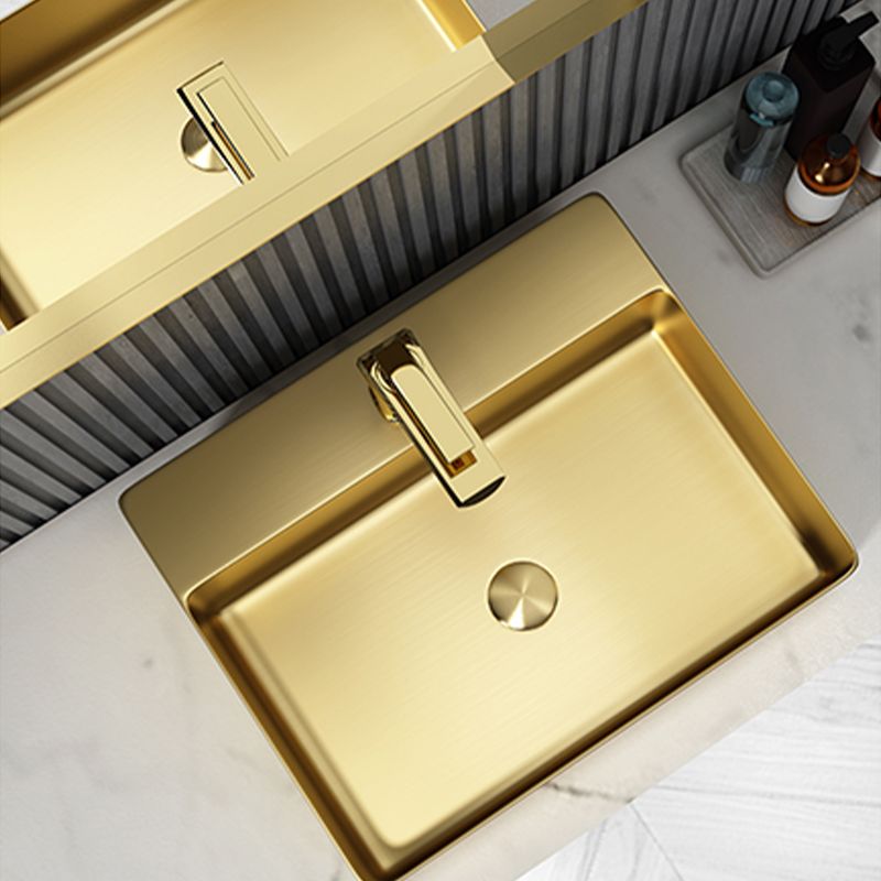 Modern Bathroom Sink Rectangular Bathroom Sink with Basin and Faucet